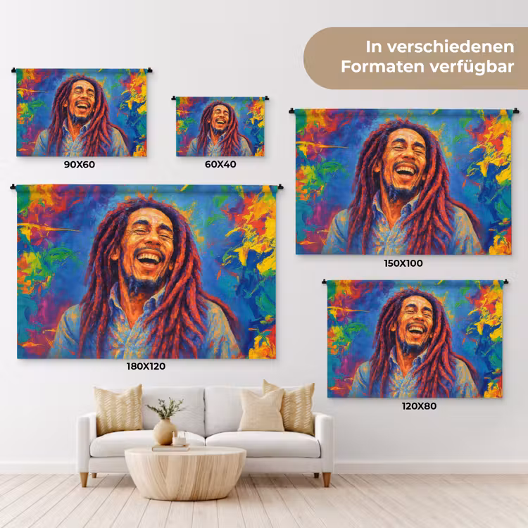 Regenboogkleuren - Man - schilderij Wandkleed katoen klein -tsfeer8_DE