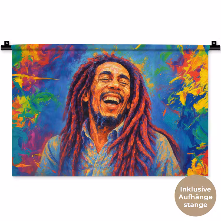 Regenboogkleuren - Man - schilderij Wandkleed katoen klein -t3d_DE