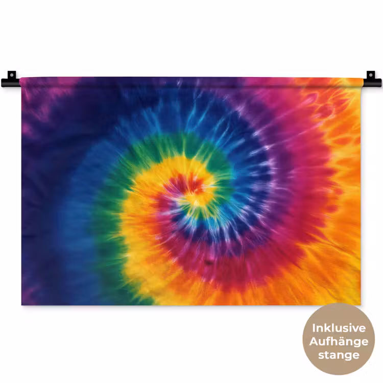 Regenboogkleuren - Spiraal - Kleurrijk Wandkleed katoen klein -t3d_DE
