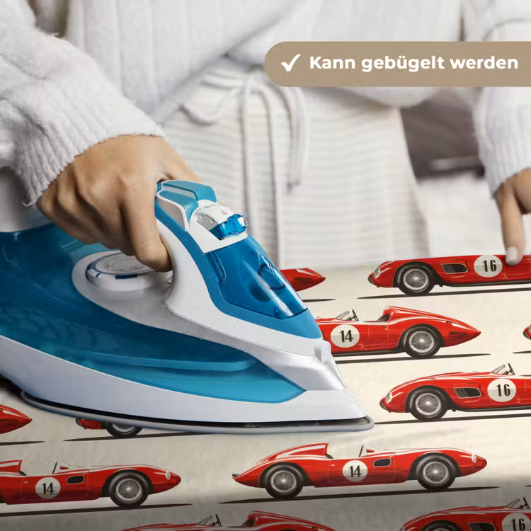Raceauto - Retro - Rood Wandkleed katoen klein 269 -tsfeer9_DE