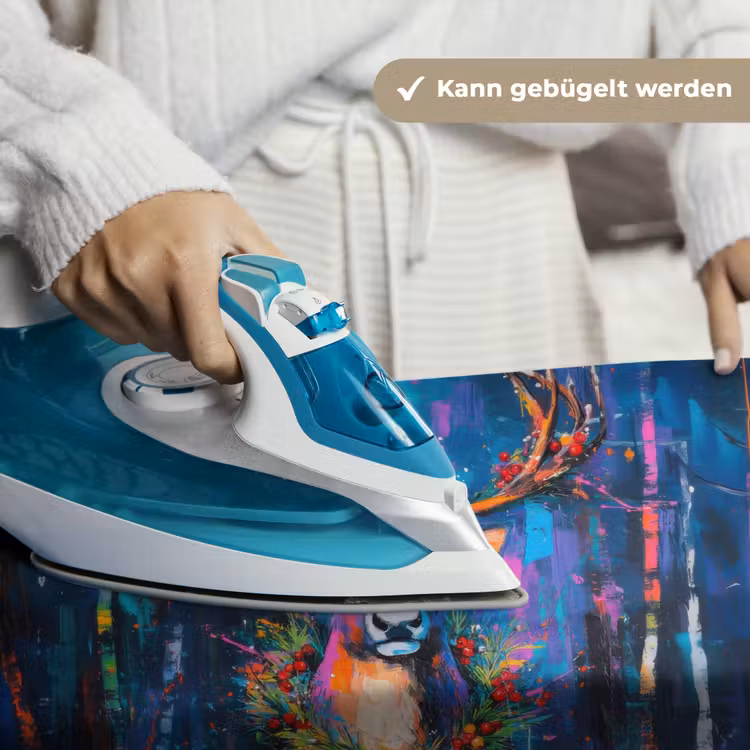 Rendier - Krans - Sprookjesachtig - Blauw Wandkleed katoen klein -tsfeer9_DE