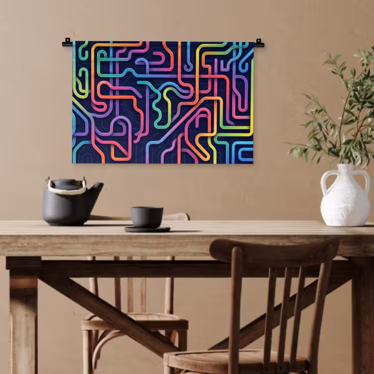 Retro - Abstract - Neon Wandkleed katoen klein -sfeer6