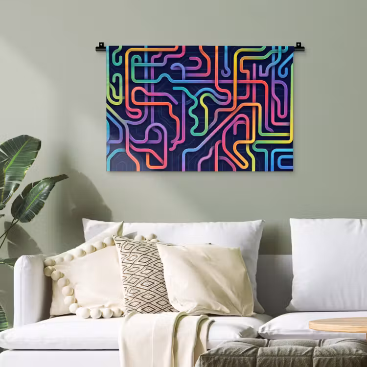 Retro - Abstract - Neon Wandkleed katoen klein -sfeer7