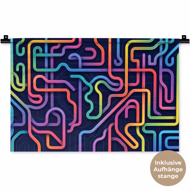 Retro - Abstract - Neon Wandkleed katoen klein -t3d_DE