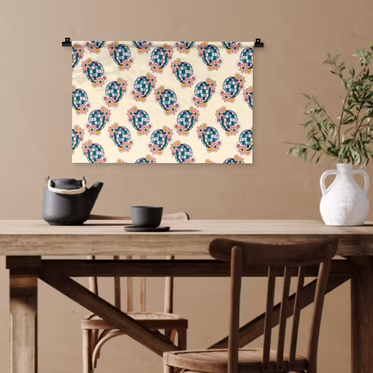Retro - Disco - Bloemen - Discobal Wandkleed katoen klein 269 -sfeer6