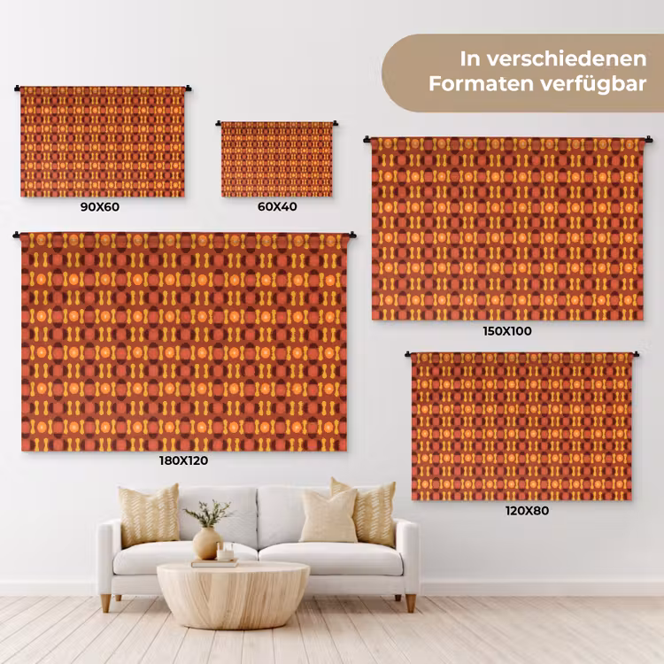 Retro - Disco - Hippie Wandkleed katoen klein 269 -tsfeer8_DE