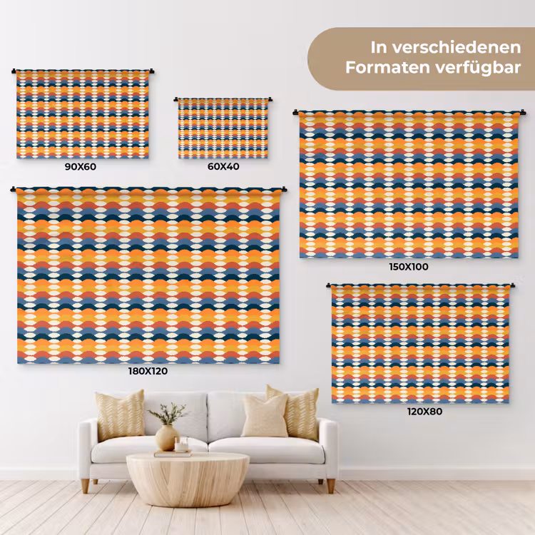 Retro - Disco - Golven Wandkleed katoen klein 269 -tsfeer8_DE