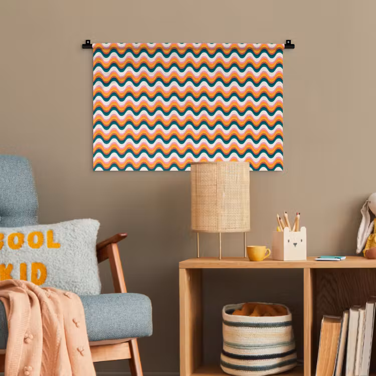 Retro - Disco - Golven - Kleur Wandkleed katoen klein 269 -wsfeer4_kind