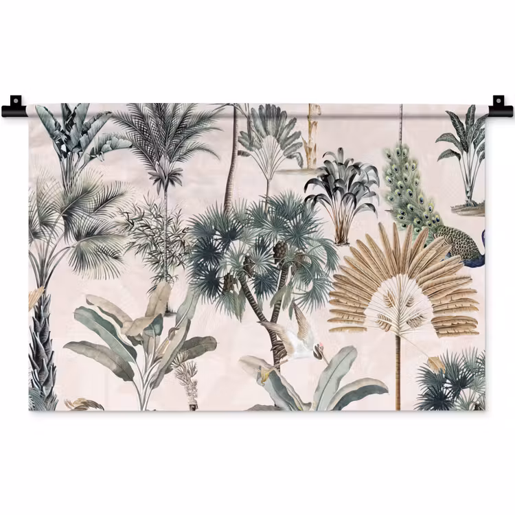 Retro - Jungle - Natuur - Dieren Wandkleed katoen klein -zz3d