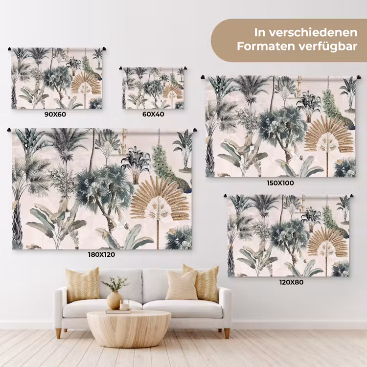Retro - Jungle - Natuur - Dieren Wandkleed katoen klein -tsfeer8_DE