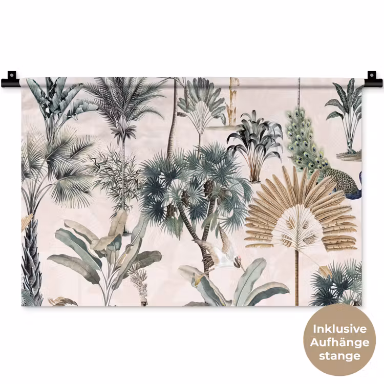 Retro - Jungle - Natuur - Dieren Wandkleed katoen klein -t3d_DE
