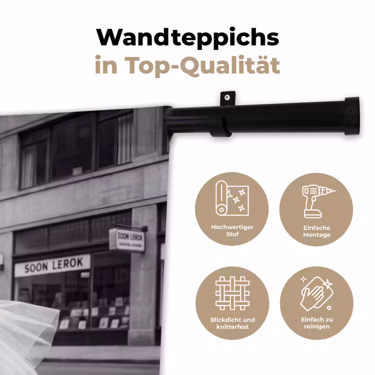 Retro - Vrouw - Zwart - Wit Wandkleed katoen klein -tsfeer2_DE