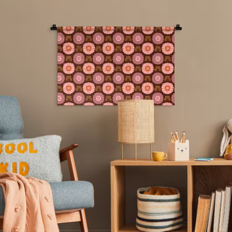 Retro - Madelief - Roze Wandkleed katoen klein 269 -wsfeer4_kind