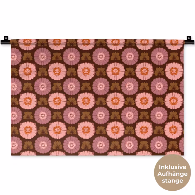 Retro - Madelief - Roze Wandkleed katoen klein 269 -t3d_DE