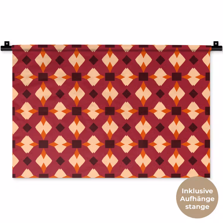 Retro - Patroon - Kleurrijk Wandkleed katoen klein 269 -t3d_DE