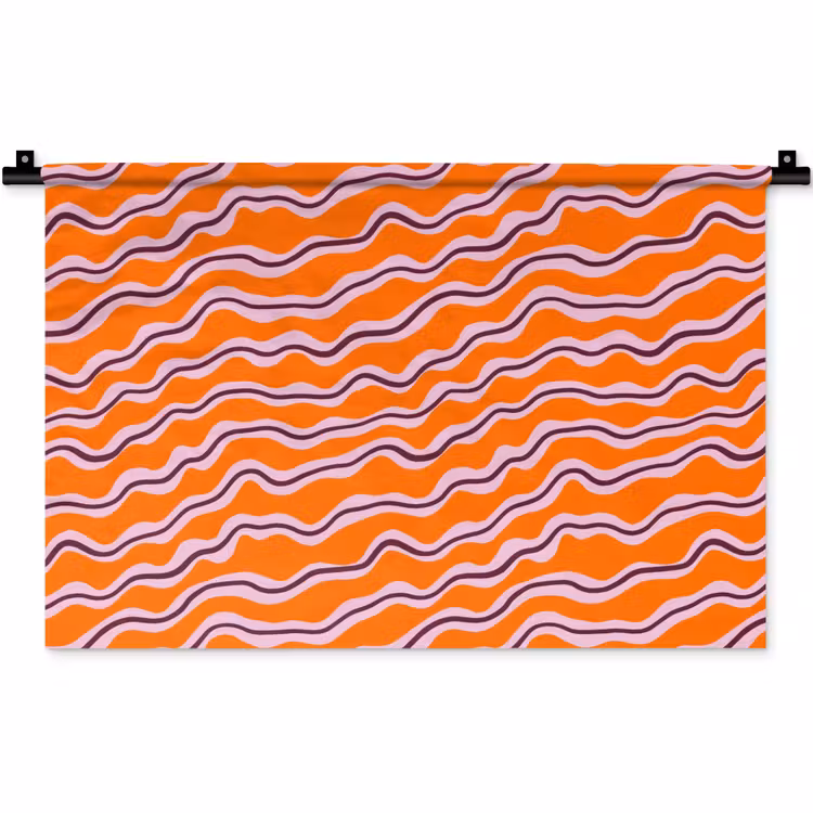 Retro - Golvend - Oranje Wandkleed katoen klein 269 -zz3d