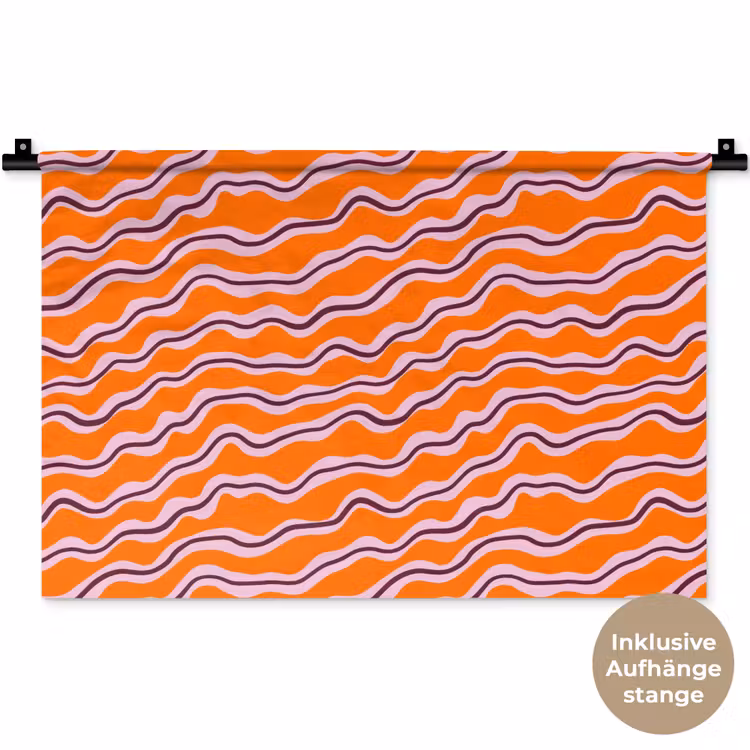 Retro - Golvend - Oranje Wandkleed katoen klein 269 -t3d_DE