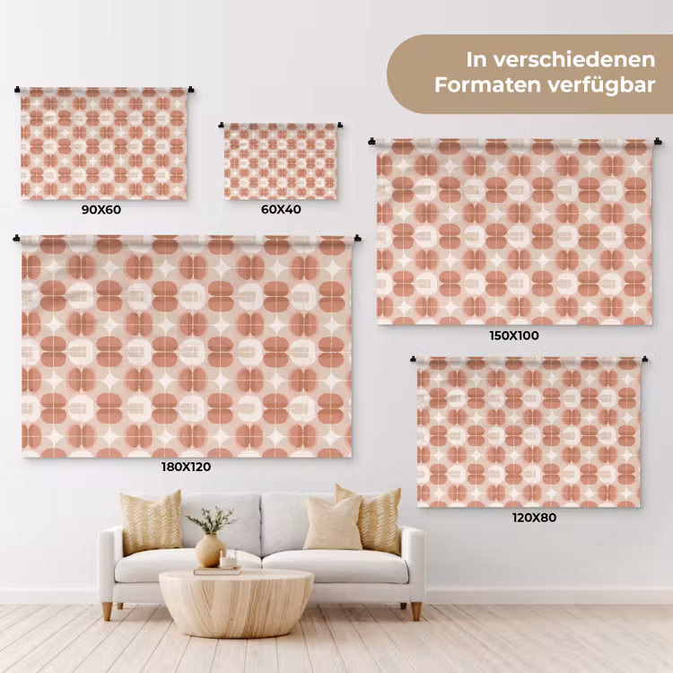 Retro - Klassiek - Roze Wandkleed katoen klein 269 -tsfeer8_DE