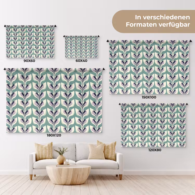 Retro - Modern - Groen Wandkleed katoen klein 269 -tsfeer8_DE