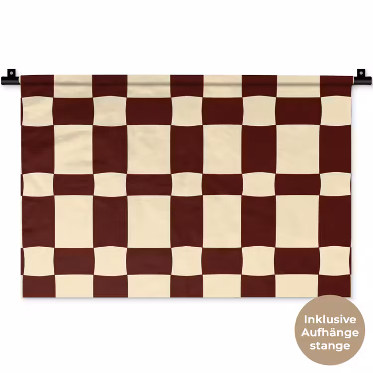 Retro - Patroon - Bruin Wandkleed katoen klein 269 -t3d_DE
