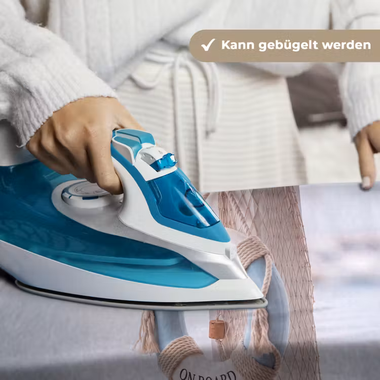 Reddingsboei - Maritiem - Welkom - Blauw - Wit Wandkleed katoen klein -tsfeer9_DE
