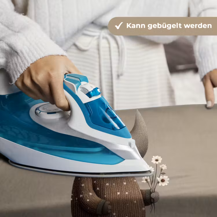 Neushoorn - Witte bloemen - Lief Wandkleed katoen klein -tsfeer9_DE