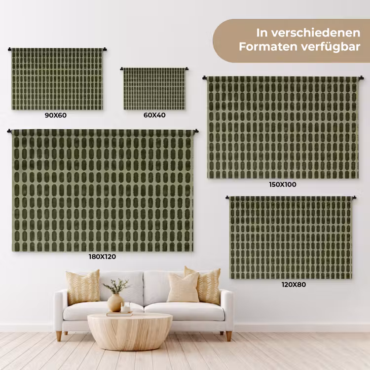Ritmisch - Effect - Groen Wandkleed katoen klein 269 -tsfeer8_DE