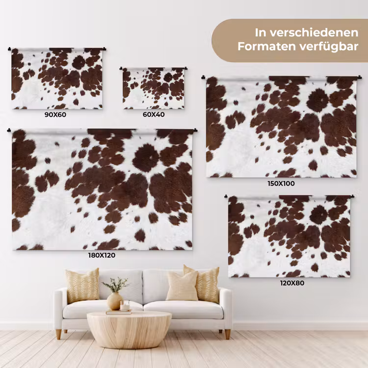 Koeienhuid - Klassiek - Bruin Wandkleed katoen klein -tsfeer8_DE