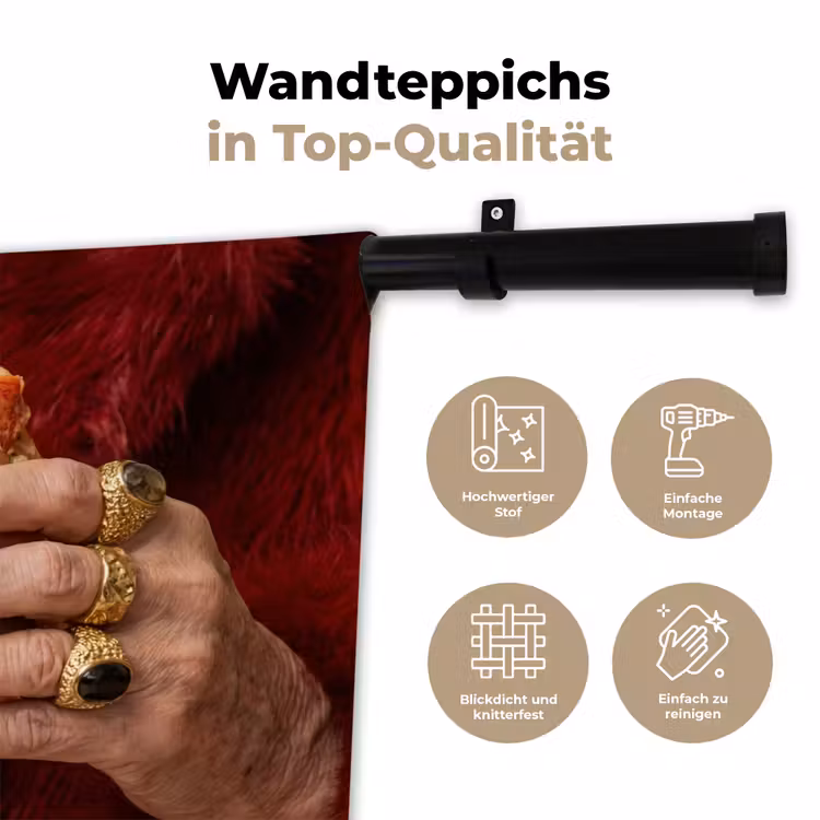 Broodje - Bontjas - Goud Wandkleed katoen klein -tsfeer2_DE