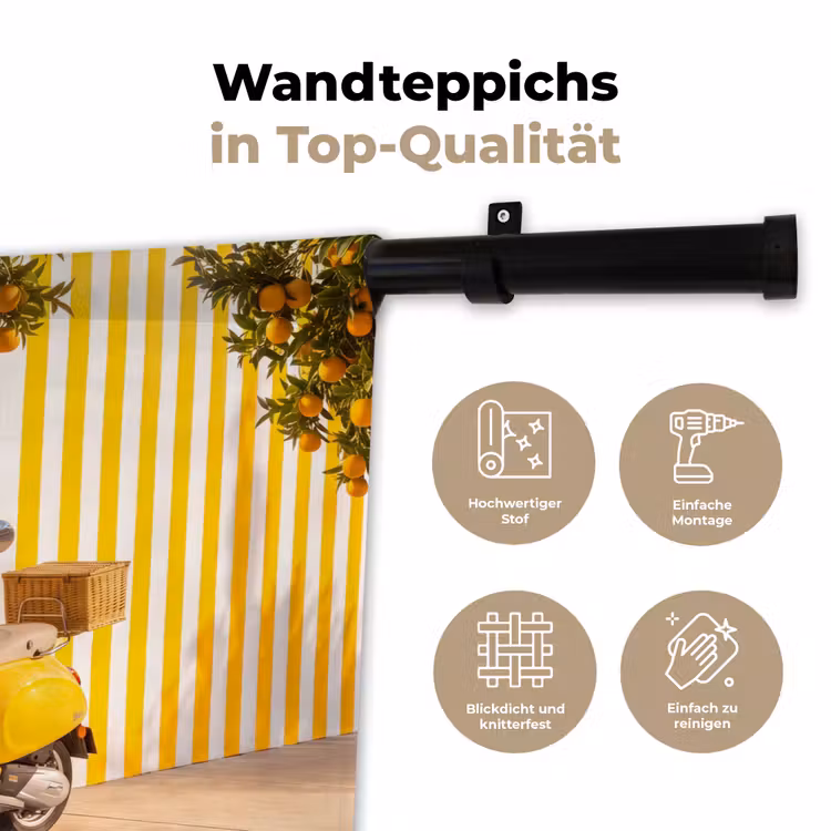 Scooter - Natuur - Zomer - Geel - Mediterraan Wandkleed katoen klein -tsfeer2_DE