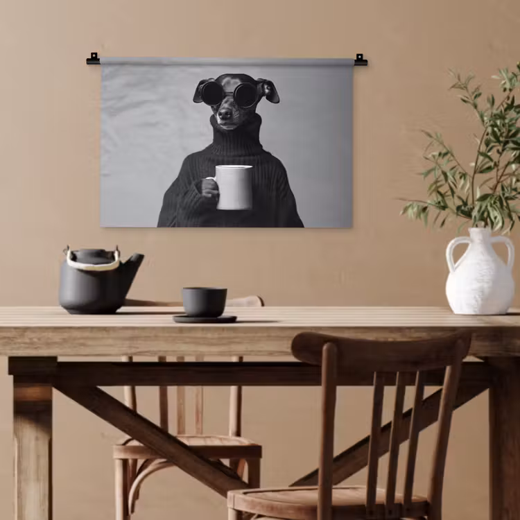 Coltrui - Hond - Bril - Mok Wandkleed katoen klein -sfeer6