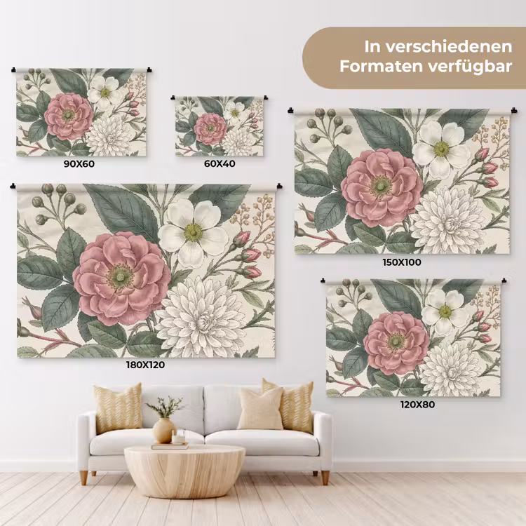 Romantisch - Design - Kleurrijk Wandkleed katoen klein -tsfeer8_DE