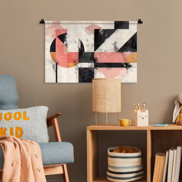 Roze - Abstract - Aesthetic - Modern - Vormen Wandkleed katoen klein -wsfeer4_kind