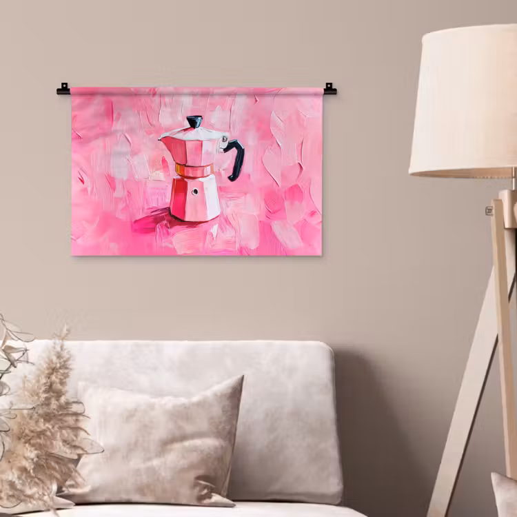 Roze - Verf - Coffee Wandkleed katoen klein -sfeer4
