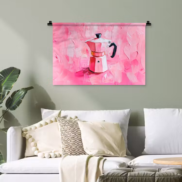 Roze - Verf - Coffee Wandkleed katoen klein -sfeer7