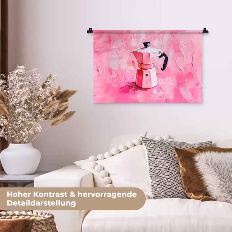 Roze - Verf - Coffee Wandkleed katoen klein -tsfeer1_DE