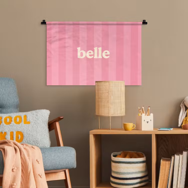 Roze - Gestreept - Belle Wandkleed katoen klein -wsfeer4_kind