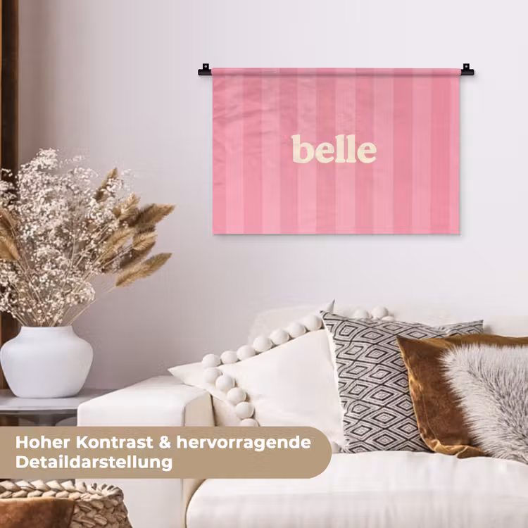 Roze - Gestreept - Belle Wandkleed katoen klein -tsfeer1_DE