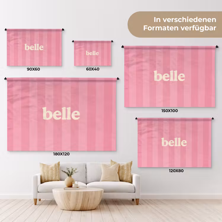 Roze - Gestreept - Belle Wandkleed katoen klein -tsfeer8_DE
