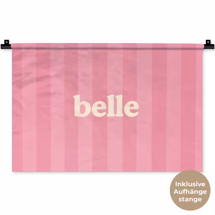 Roze - Gestreept - Belle Wandkleed katoen klein -t3d_DE
