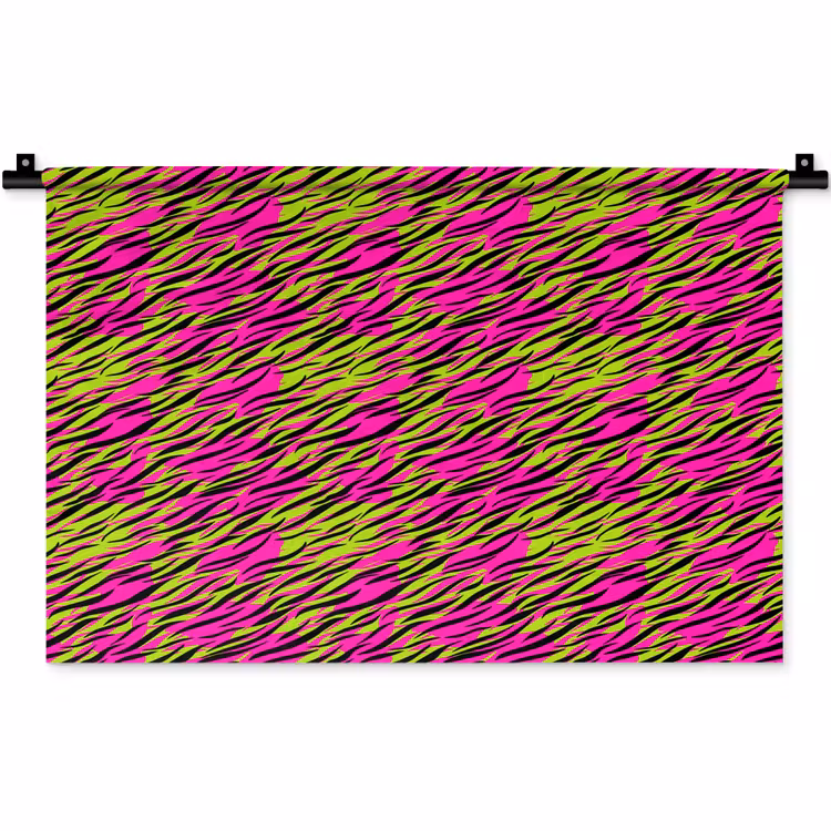 Roze - Groen - Neon - Dieren Wandkleed katoen klein 269 -zz3d