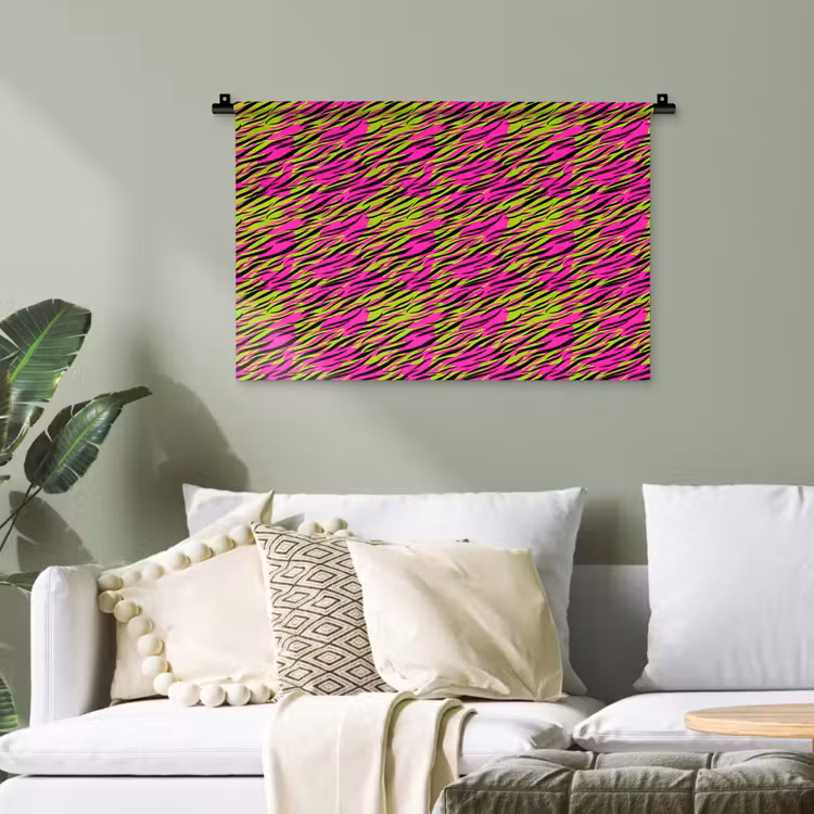 Roze - Groen - Neon - Dieren Wandkleed katoen klein 269 -sfeer7