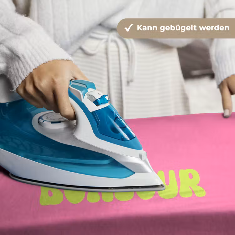 Roze - Groene bonjour - Organisch Wandkleed katoen klein -tsfeer9_DE