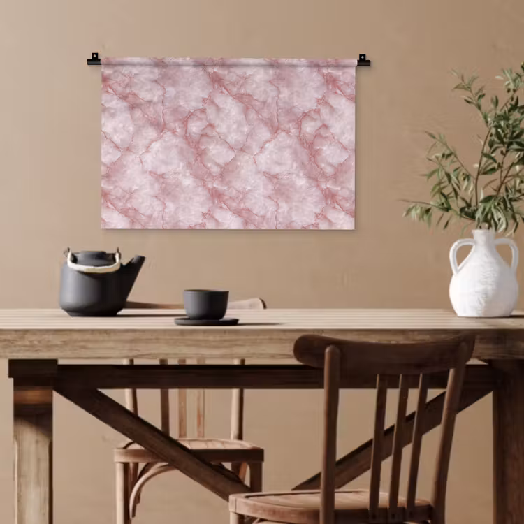 Roze - Kwartsmarmer - Aders Wandkleed katoen klein 269 -sfeer6