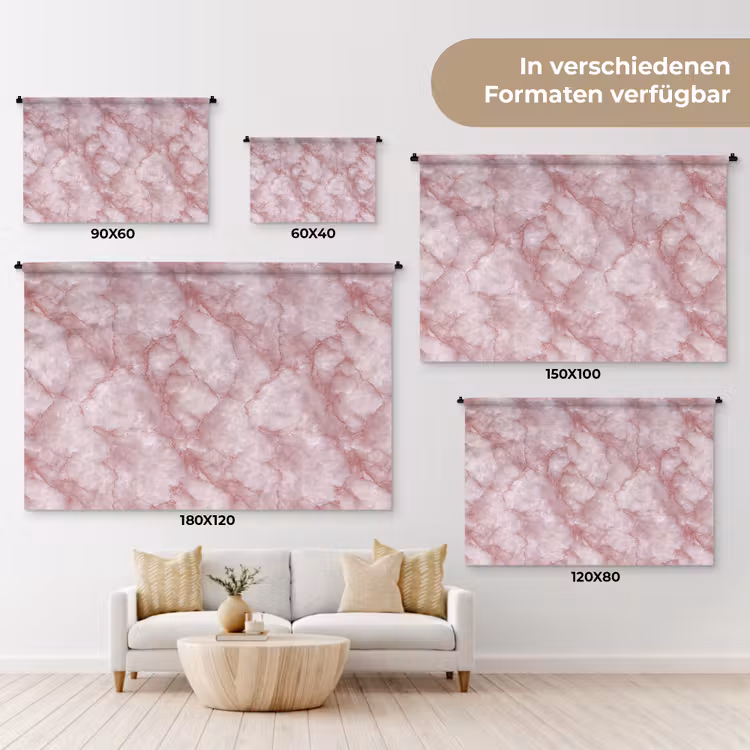 Roze - Kwartsmarmer - Aders Wandkleed katoen klein 269 -tsfeer8_DE