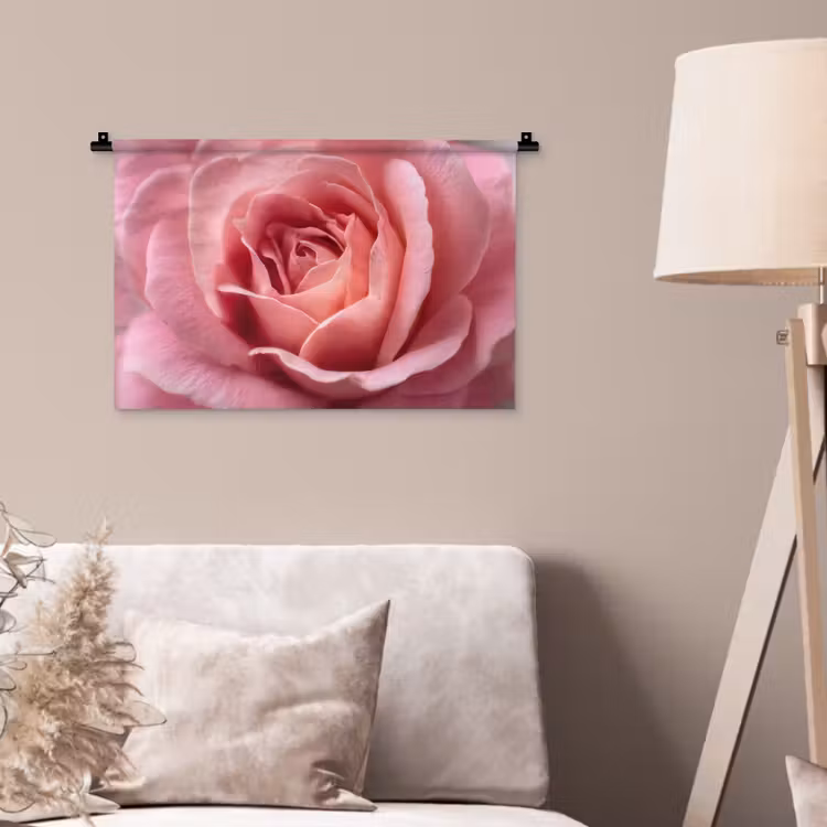Roze - Roos - Romantisch Wandkleed katoen klein -sfeer4