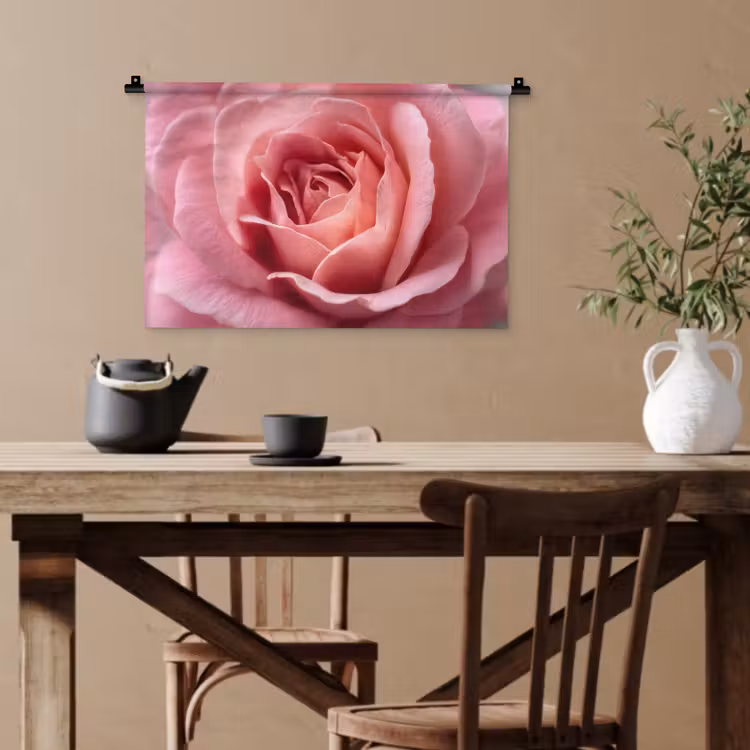 Roze - Roos - Romantisch Wandkleed katoen klein -sfeer6