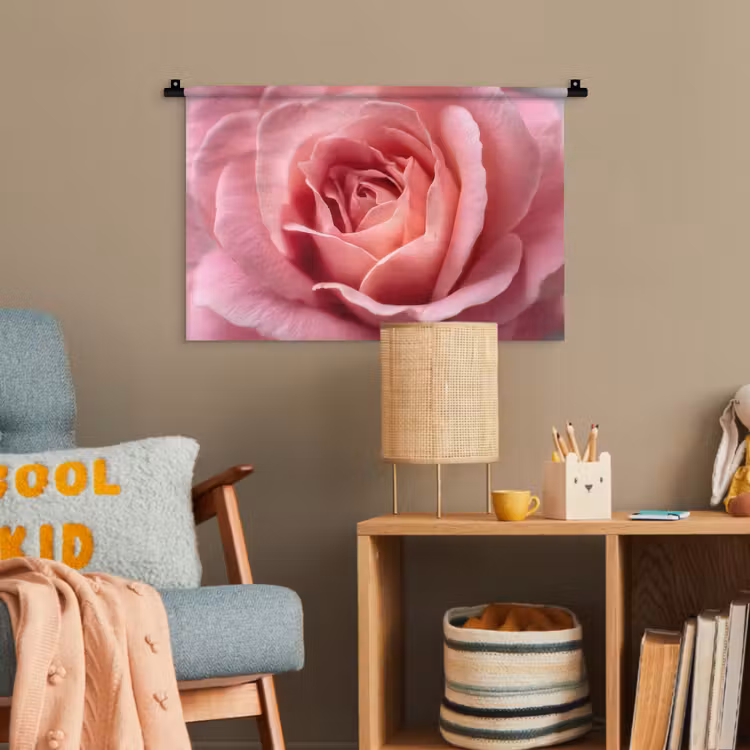 Roze - Roos - Romantisch Wandkleed katoen klein -wsfeer4_kind