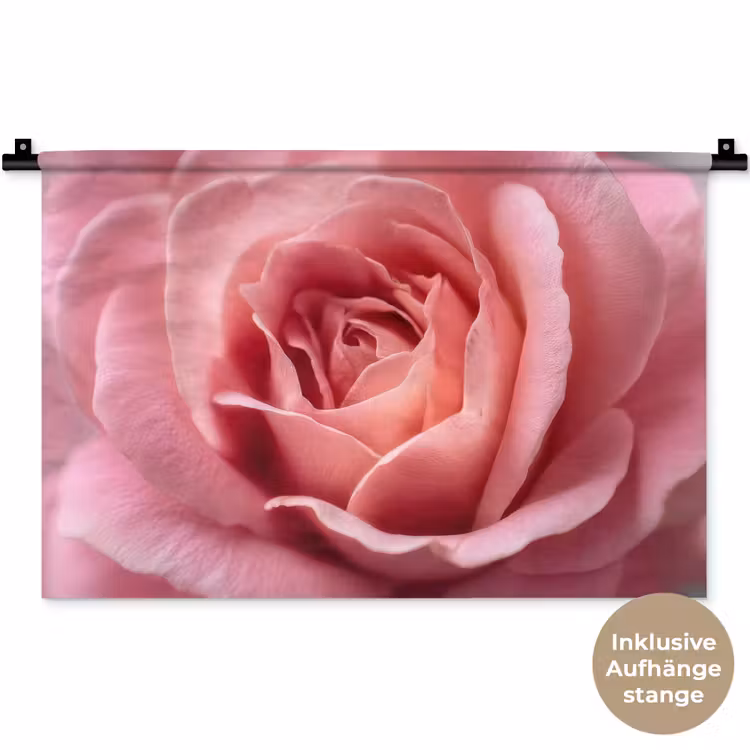 Roze - Roos - Romantisch Wandkleed katoen klein -t3d_DE