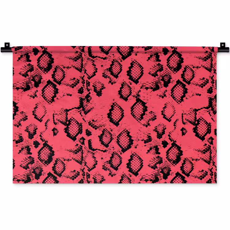 Roze - Slang - Motief Wandkleed katoen klein 269 -zz3d